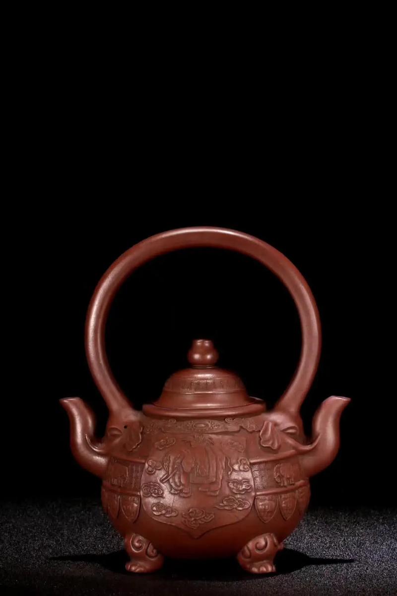 清代官帽紫砂提梁紫砂壶