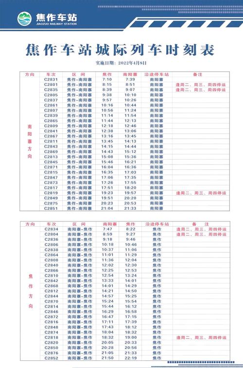 北京到焦作火车时刻表查询