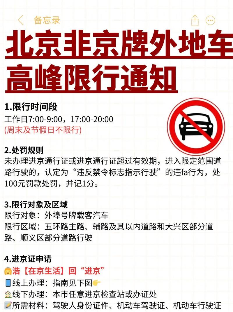 开车去北京需要办什么手续