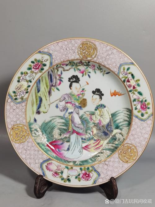 麻姑献寿瓷器小盘图片