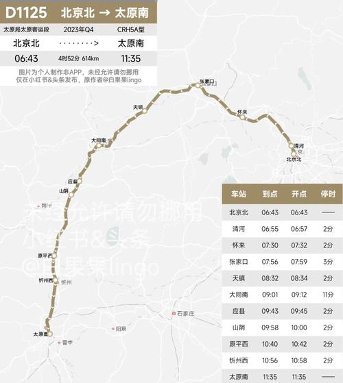 太原至北京高铁时刻表查询