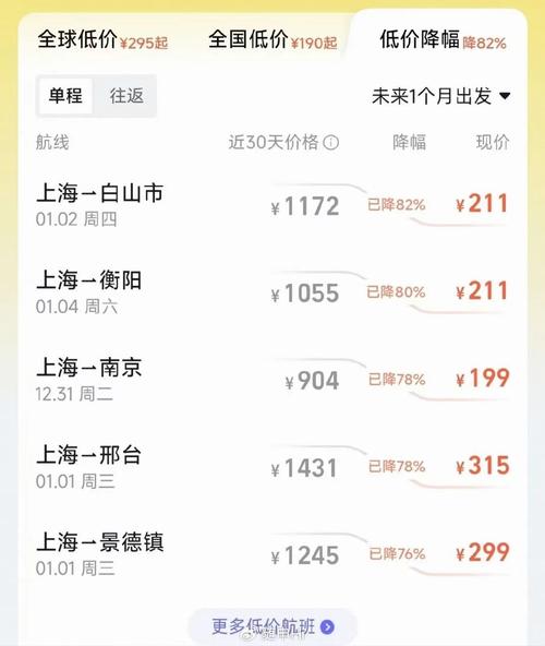 长沙到上海飞机票价格查询