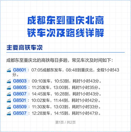 成都到重庆的高铁要多少钱