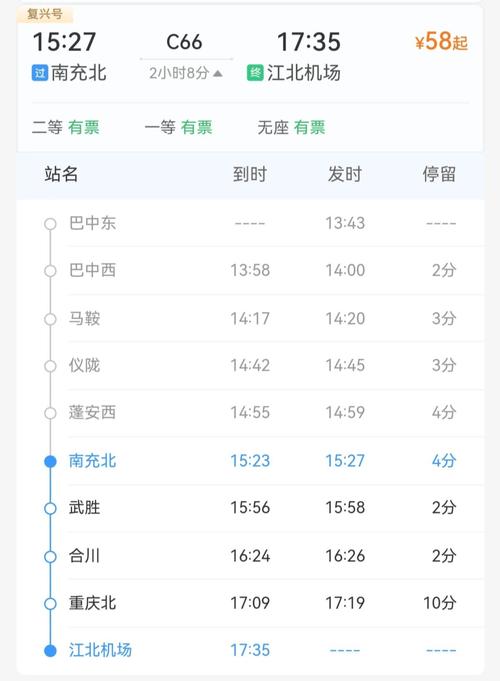 成都到南充动车时刻表查询