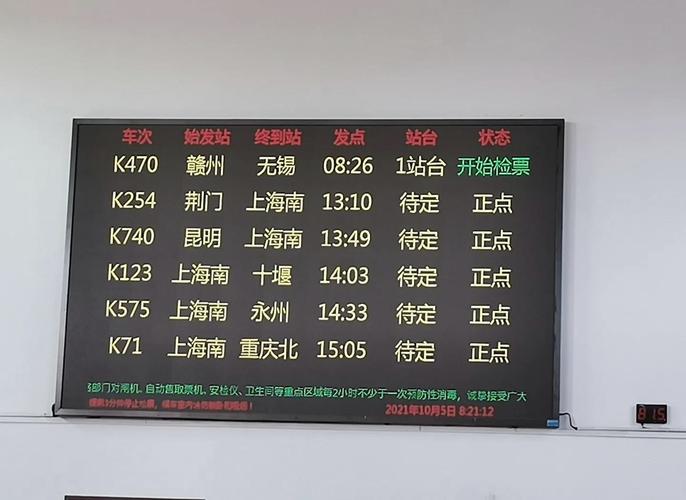 上海到淮南的火车时刻表