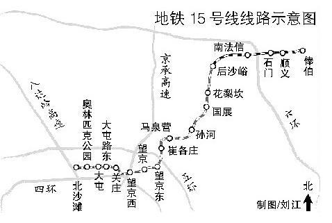 北京地铁15号线线路图