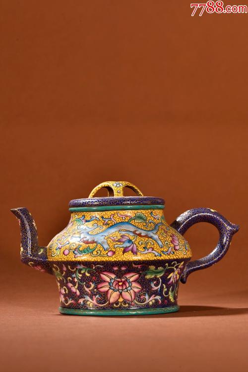 老安顺制紫砂壶珐琅彩