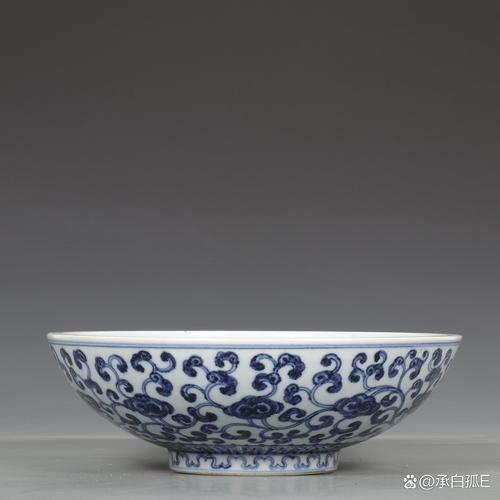 清代青花瓷器灵芝碗图