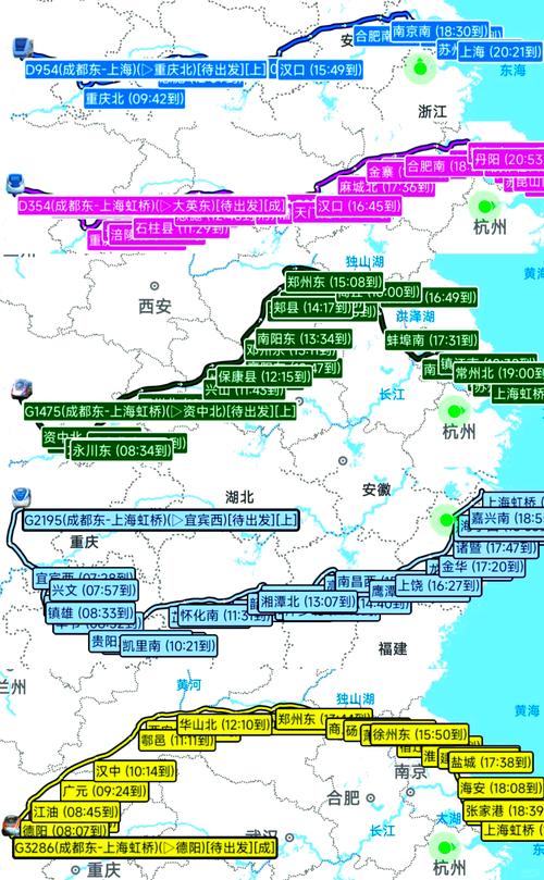 上海到成都火车经过哪些站