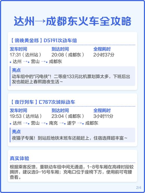 达州到成都火车时刻表查询
