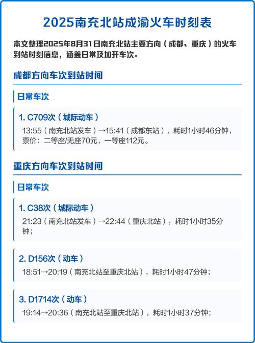 南充到成都火车时刻表查询