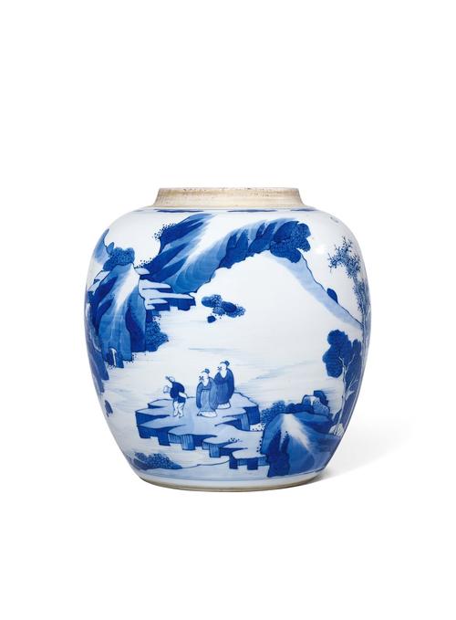 清康熙青花瓷器罐图片