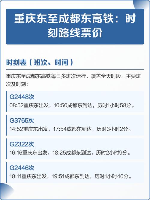 重庆到成都高铁时刻表查询