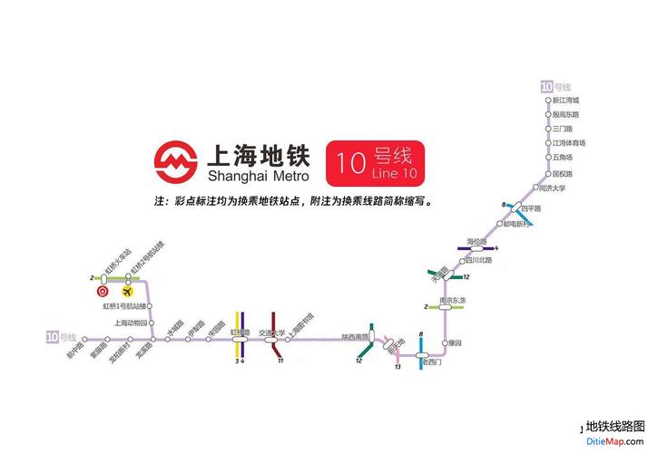 上海地铁10号线线路图