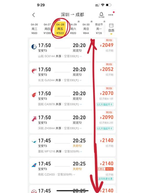 成都到深圳飞机票多少钱