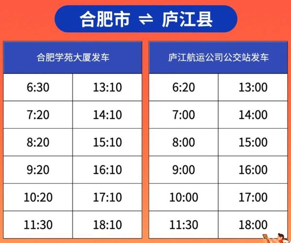 合肥到上海汽车时刻表