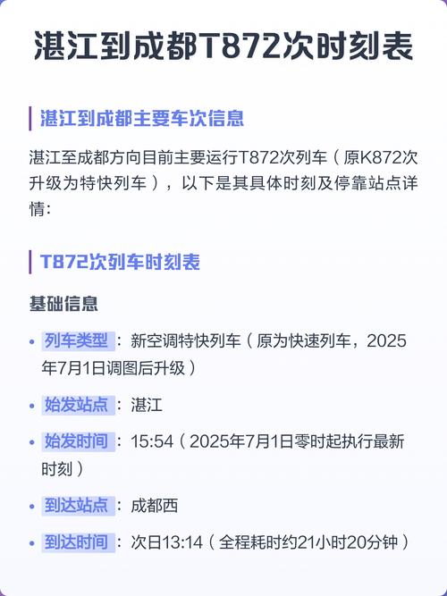 湛江到成都火车时刻表