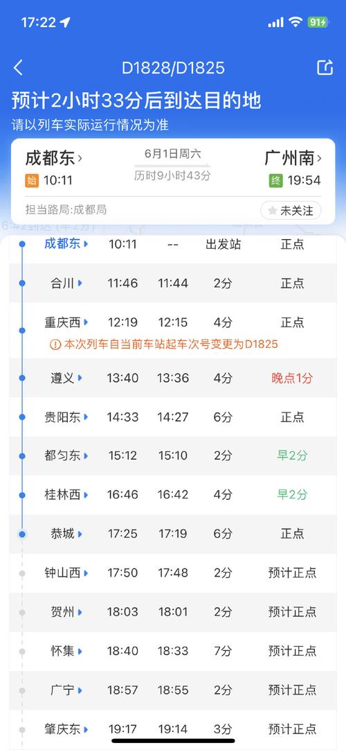湛江到成都火车时刻表